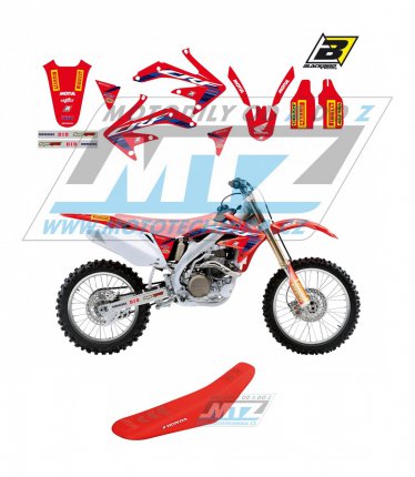 Polepy s potahem sedla (sada polepů a potah sedla Graphics) - Honda CRF450R / 05-08 - typ polepů Replica Team HRC