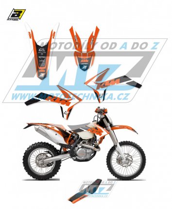 Polepy s potahem sedla (sada polepů a potah sedla Dream) - KTM EXC+EXCF / 12-13 + SX+SXF / 11-12 - typ polepů Dream4
