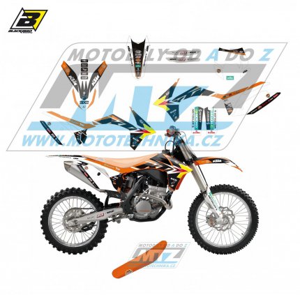 Polepy s potahem sedla (sada polep a potah sedla Graphics) - KTM EXC / 12-13 + SX+SXF / 11-12 - typ polep Replica KTM Trophy
