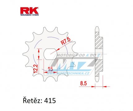 Koleko etzov (pastorek) 95-KTM50B-10zub RK - KTM 50SX / 09-23 + Husqvarna TC50 / 17-23
