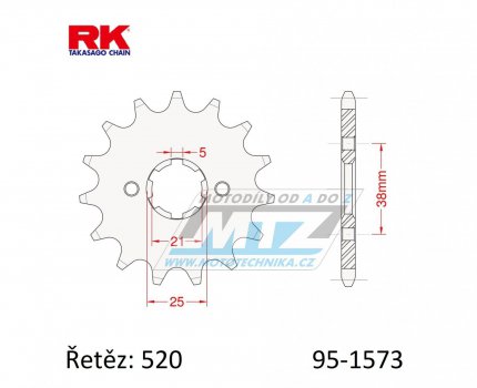 Koleko etzov (pastorek) 1573-14zub RK - Yamaha XV125 Virago / 97-01