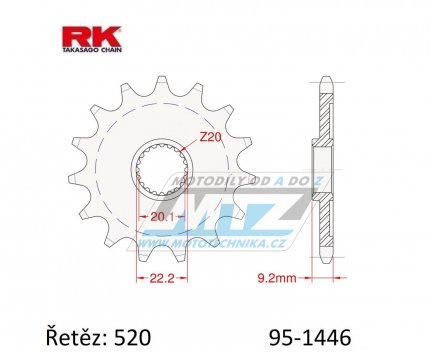 Koleko etzov (pastorek) 1446-13zub RK - Kawasaki KXF250 / 06-23 + KX250 / 19-22