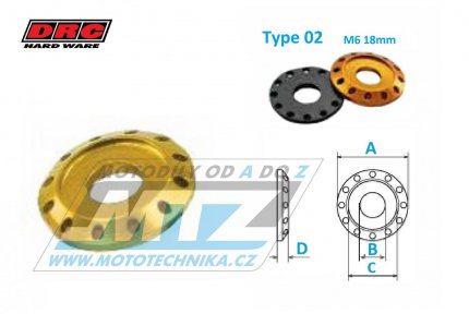 Podloka Alu 6 - DRC Aluminum Spacer Type02 (M6 18mm) - DRC D58-57-234 - zlat
