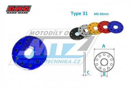 Podloka Alu 6 - DRC Aluminum Spacer Type31 (M6 20mm) - DRC D58-58-114 - modr
