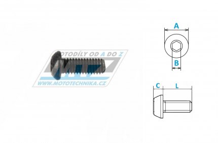 roub OCEL TAPER - Steel Taper Bolt - D58-32-516 - M5x16mm - ern