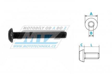 Šroub OCEL TAPER - Steel Taper Bolt - D58-32-535 - M5x35mm - černý