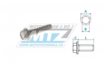 roub NEREZ s integrovanou podlokou FLANGE - Stainless Flange Bolt - D58-35-320 - M6x20mm