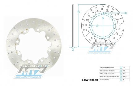 Kotouč brzdový (210/110/8D) - Kawasaki KMX125 / 86-03