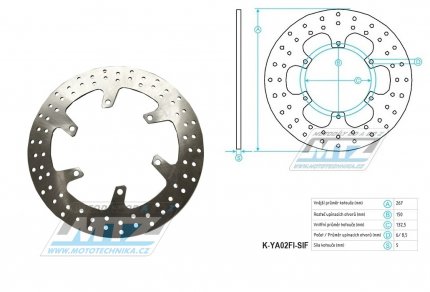 Kotouč brzdový (267/132/6D) - kulatý desing - Yamaha XT600 / 83-95 + XTZ600 Tenere / 83-91
