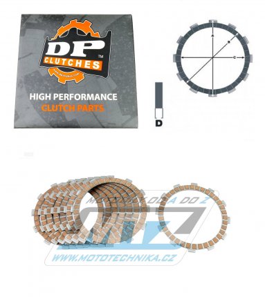 Lamely spojkové třecí (s obložením) DP CLUTCHES DPC5601-8 - Husqvarna TE410 / 99 + TE610E / 98-04 + SM610 (se startérem)