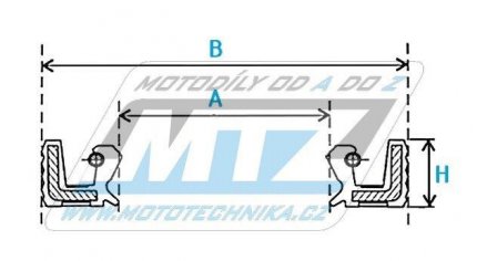 Gufero/Simerink motoru MHSA - rozmry 32x62x5/7mm
