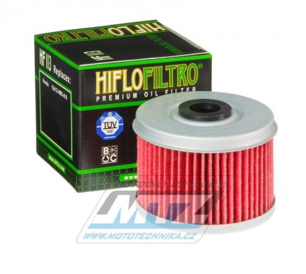 Filtr olejov HF113 (HifloFiltro) - Honda CBF125+VT125C+XL125V Varadero+CBF250+ATC250 +ATC350X+TRX250X Fourtrax+TRX300+TRX350+TRX400 Fourtrax Foreman + TRX400EX+TRX420 Fourtrax Rancher+TRX450 Fourtrax Foreman + TRX500 Fourtrax Foreman