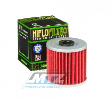 Filtr olejový HF123 (HifloFiltro) - Kawasaki KLT200 + KLT250 + KLT250P1 Police + KLF220 Bayou + KSF250 Mojave + KEF300 Lakota + KLF300 Bayou + Z200 + BJ250 Estrella  + KL250 + Z250 + KL600 + KL650 + KLX650 + KLX650R