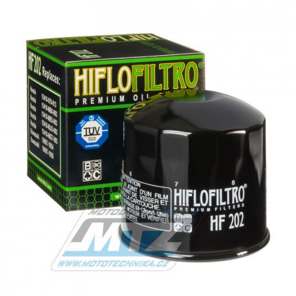 Filtr olejov HF202 (HifloFiltro) - Honda VF400 + VF500 + VT500 + VT500 Shadow + VT500 Eurosport + CBX750 + VF750 + VF750 Magna + VT800 Shadow + VF1000 + VF1100 + Kawasaki EN450+EX500+VN700+VN750