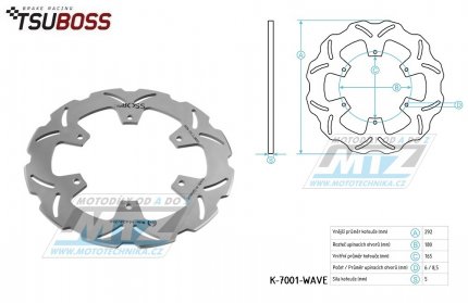 Kotou brzdov nerezov (292/165/6D) - Yamaha YZF-R125 / 14-20 + MT125 / 16-20