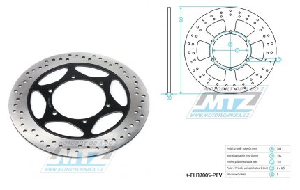 Kotou brzdov nerezov (305/118/6D) - kulat design - BMW R850+K100+K1+K1100+R1100