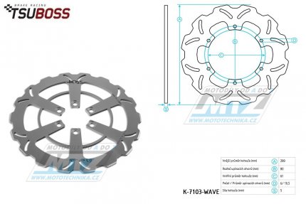 Kotou brzdov (280/61/6D) - KTM Duke125 / 11-12 + Duke200 / 12-16