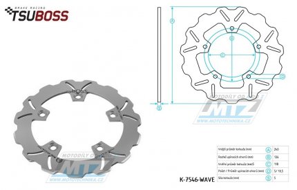 Kotouč brzdový (240/115/5D) zubatý desing - BMW G310GS / 17-21 + G310R / 16-21 + Honda CTX700+Integra700+NC750+NM4 750Vultus