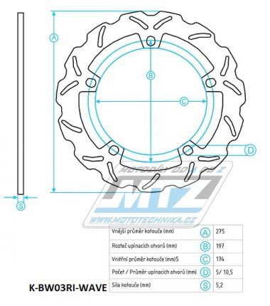 Kotou brzdov nerezov (276/174/5D) - BMW R850GS+R850R+R1100GS+R1100R+R1100RT+R1100S+R1150GS+R1150R+R1100RS