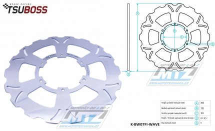 Kotou brzdov (300/105/6D) - zubat design WAVE - Aprilia Pegaso650 + BMW F650 / 94-01+F650GSABS / 08-09+F650ST / 97-01+F800GS / 09-10 + Husqvarna TR650