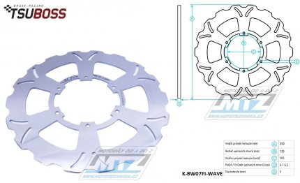 Kotou brzdov nerezov (300/105/6D) - zubat design WAVE - Aprilia Pegaso650 + BMW F650 / 94-01+F650GSABS / 08-09+F650ST / 97-01+F800GS / 09-10 + Husqvarna TR650