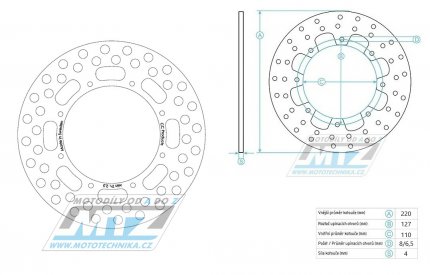 Kotou brzdov CC Brake Disc (kulat design Classic) - Kawasaki KX125 / 86-88 + KX250 / 86-88 + KX500 / 86-88