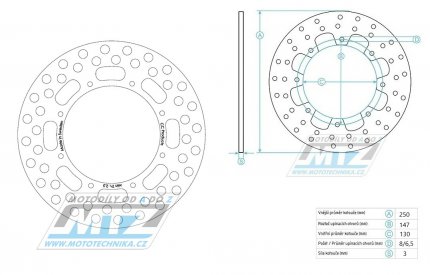 Kotouč brzdový CC Brake Disc (kulatý design Classic) - Kawasaki KX125 / 86-88 + KX250 / 86-88 + KX500 / 86-88 + KDX200
