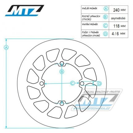 Kotouč brzdový CC Brake Disc (kulatý design Classic) - Honda CR125+CR250+CR500 / 84-88
