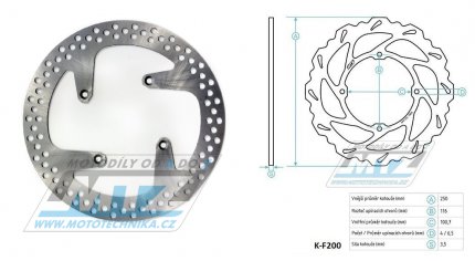 Kotouč brzdový - kulatý desing Classic - Kawasaki KDX200+KDX250+KLX250R+KLX300 + KX125 / 89-02 + KX250 / 87-02 + KX500 / 87-04