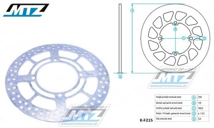 Kotou brzdov MTZ Classic - Kawasaki KX125 / 03-05+KX250 / 03-05+KXF250 / 04-05+KDX125 / 90-99+KDX200 / 95-06+KDX220R / 97-05+KLX250 / 06-10 + Suzuki RMZ250 / 04-06