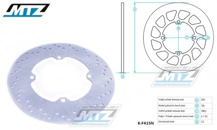 Kotou brzdov MTZ Classic - Suzuki RMZ250 / 07-18 + RMZ450 / 05-17 + RMX450Z / 10-19