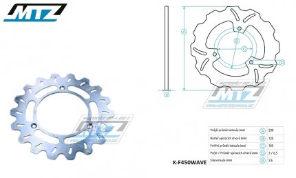 Kotouč brzdový MTZ - zubatý desing Wave - Suzuki RM80 / 86-01 + RM85 / 02-04