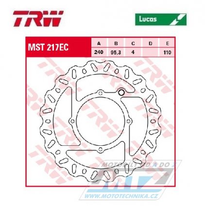 Kotou brzdov TRW MST217EC (240/95/4D) - KTM 85SX / 13-24 + Husqvarna TC85 / 14-24 + Gas-Gas MC85 / 21-24