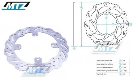 Kotou brzdov MTZ nerezov - zubat desing Wave - Beta RR250+RR350+RR400+RR450+RR498+RR520+RR525