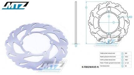 Kotou brzdov MTZ - zubat desing Wave - Gas-Gas EC250+EC300 / 97-20 + EC125+EC200+MC125+MC250 + ECF250+ECF300+ECF450