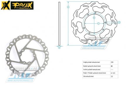Kotouč brzdový PROX - zubatý desing Wave - TM EN125+MX125+EN144+MX144+EN250+MX250+EN250F+MX250F+EN300+MX300+EN450F+MX450F+EN530F+MX530F