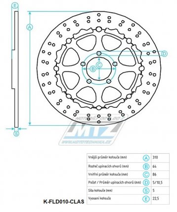 Kotou brzdov nerezov (310/64/5D) - kulat design - Suzuki GSX750R / 89-95+GSX750R W / 94-95+GSX1100R / 89-00