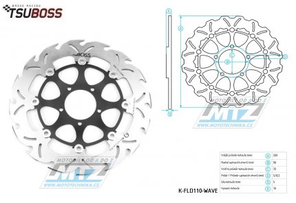 Kotou brzdov (320/72/5D) - zubat design - Ducati Monster + Hypermotard + Hyperstrada + Supersport + Multistrada + Diavel + XDiavel