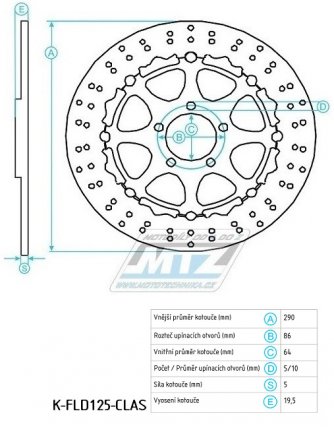 Kotou brzdov nerezov (290/64/5D) - kulat design - Suzuki GSF600Bandit / 95-03+GSF600S Bandit / 95-04+GSX600F / 98-03+RF600R / 93-97+SV650+SV650S / 99-02 + GSX750F