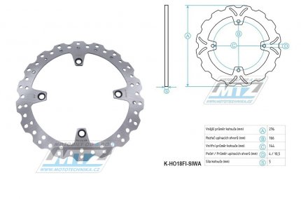 Kotou brzdov (276/144/4D) - zubat desing WAVE - Honda XRV750 Africa Twin / 90-03