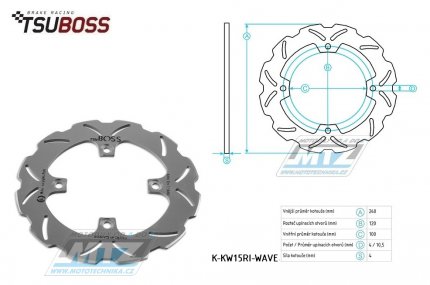 Kotou brzdov nerezov (240/100/4D) - Kawasaki ZXR400 / 91-02+Zephyr550 / 93-01+ZZR600 / 93-06+GPX750R / 86-90+ZR7 / 99-03+ZR7S / 01-03