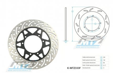 Kotou brzdov (245/86/6D) kulat desing - Yamaha YZ125 / 90-97+WR125 / 90-97 + YZ250 / 90-97+WR250 / 90-91 + XT350 / 85-90+YZ360Rally