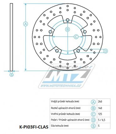 Kotou brzdov nerezov (240/125/5D) - Gilera Nexus+Fuoco + Piaggio MP3+XEVO+X7+X8+X9+Beverly