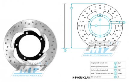 Kotou brzdov (240/102/5D) - Piaggio Beverly 125 + Medley 125 + Beverly 300 + Beverly 350