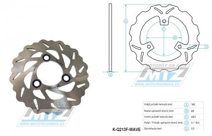 Kotouč brzdový MTZ nerezový - zubatý desing Wave - Suzuki LTR450 / 06-12