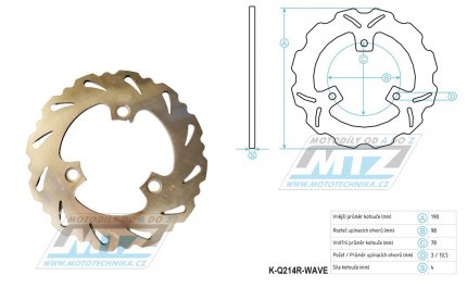 Kotouč brzdový MTZ nerezový - zubatý desing - Suzuki LTR450 / 06-11