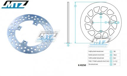 Kotou brzdov MTZ Classic - Kawasaki KX80 / 88-00 + KX100 / 95-00 + Suzuki RM80 / 89-01 + RM85 / 02-04