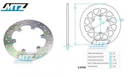 Kotou brzdov MTZ Classic - Husaberg FE400 / 96-99+FE501 / 96-99+FE600 / 96-99 + FC350 / 96-99+FC400 / 96-99 + MX499 / 92-95 + 501Enduro / 90-95 + FC501 / 96-99+MX501 / 92-96 + 600Enduro / 93-95+FC600 / 96-99