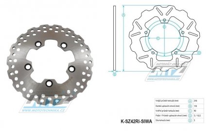 Kotou brzdov nerezov (210/90/5D) - zubat desing WAVE - Suzuki AN400 Burgman / 11-20 + LT500R Quadracer