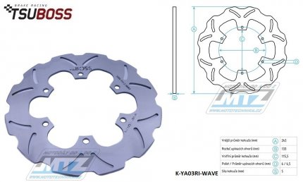 Kotouč brzdový (245/115/6D) - Yamaha XTZ750 Super Tenere / 89-99
